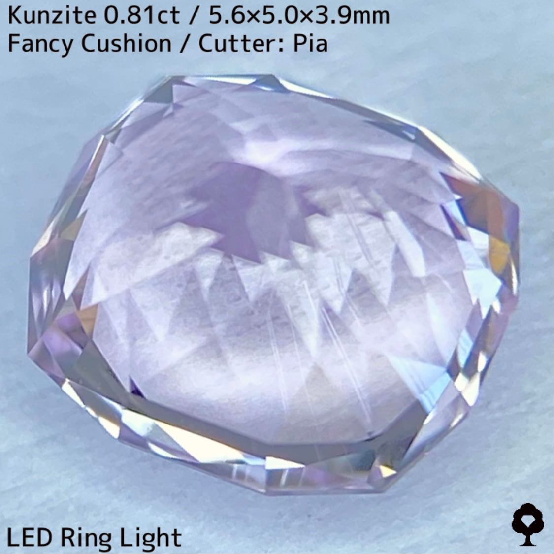 クンツァイト0.81ct★針インクルも愛おしい煌めき溢れるライトパープリッシュピンク