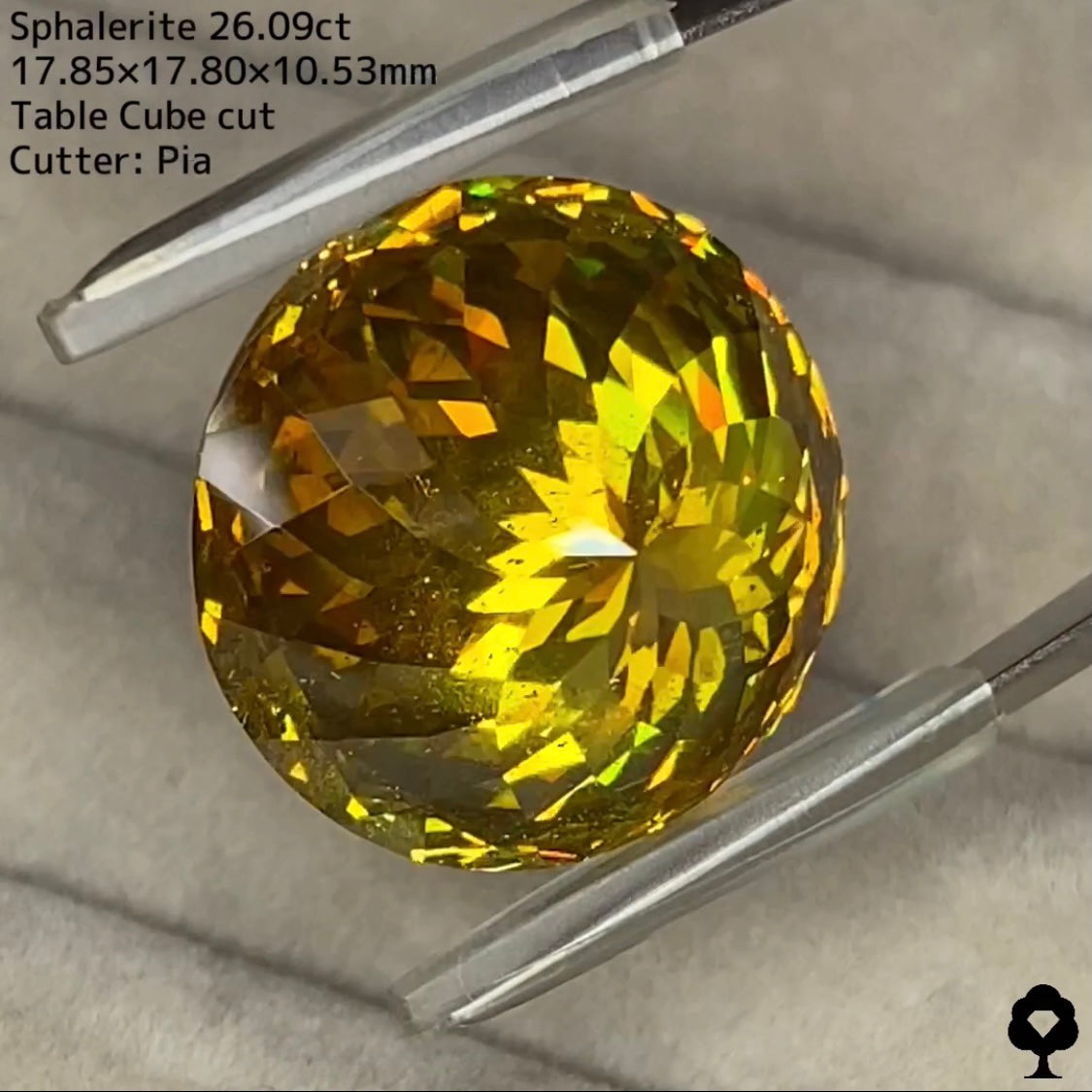 スファレライト26.09ct★仕上げの難しいギラギラと輝く大粒の太陽はピアッちゃんとボイちゃんと大御所のストーリー付き