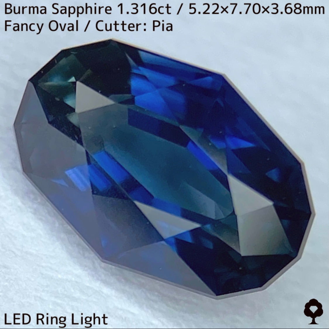 ビルマ産サファイア1.316ct★原石からつくった絶妙な色合いとシルキーさの色だまりが面白い逸品