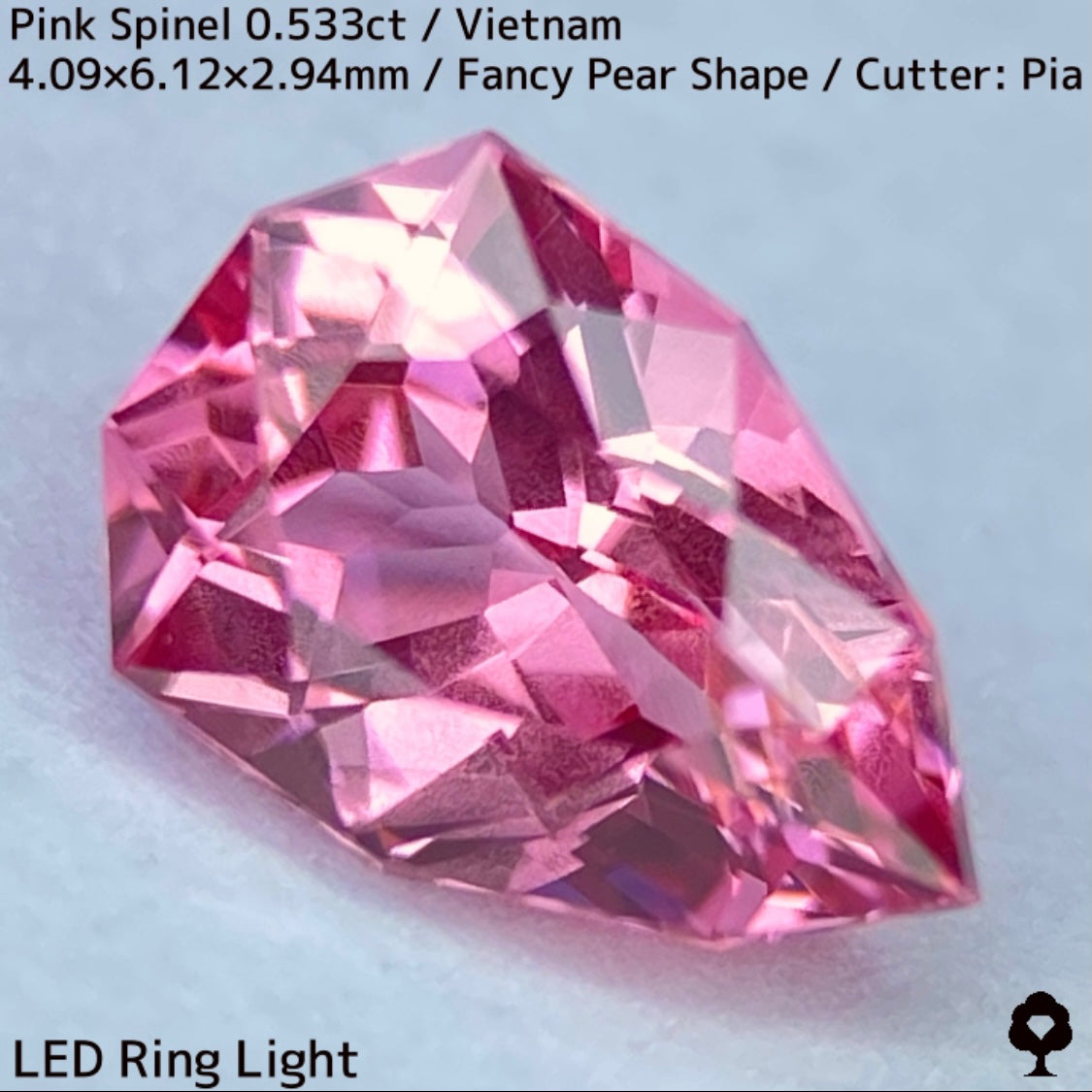【お客さま専用】ベトナム産ピンクスピネル0.533ct★ツボミのような色だまり感美しいパパラチァカラーのペアシェイプ★ZB8枚ご利用