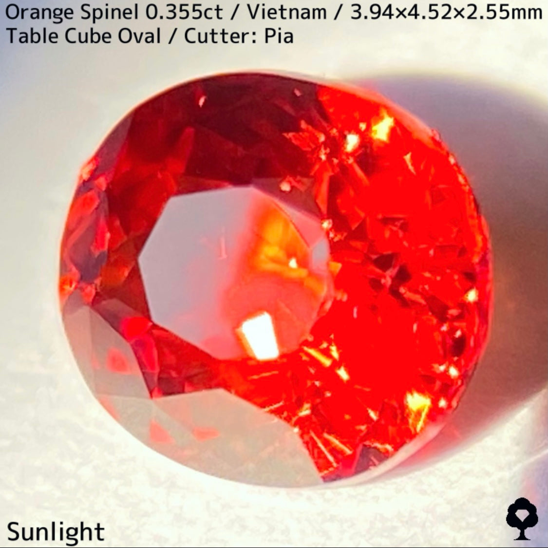 ベトナム産オレンジスピネル0.355ct★ハンパじゃない強烈なネオンオレンジの超美結晶一級品
