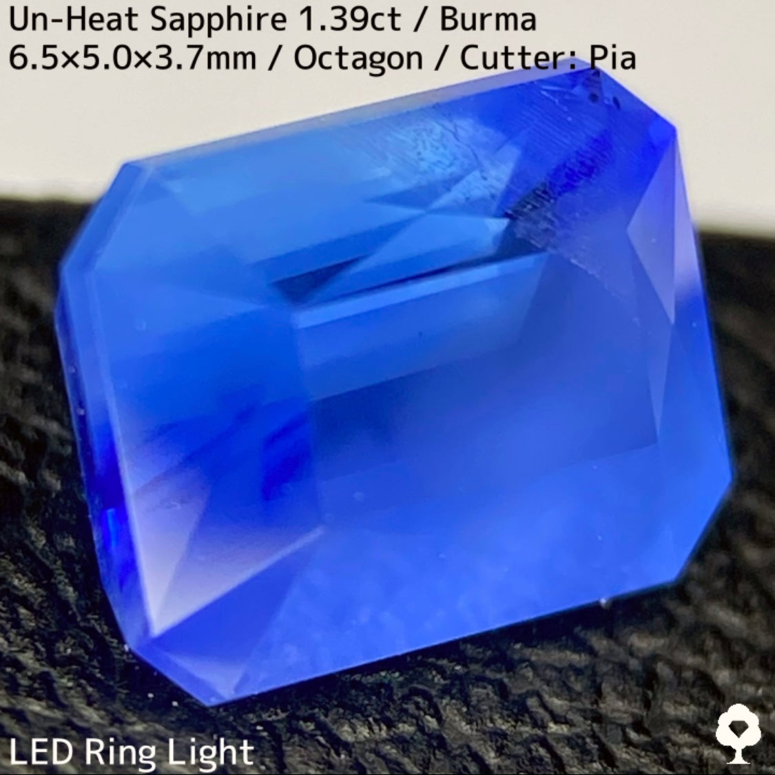 ビルマ産非加熱サファイア1.39ct★希少ビルマ産のシルクのベールが柔らかなコーンフラワーブルー系の可愛い一石