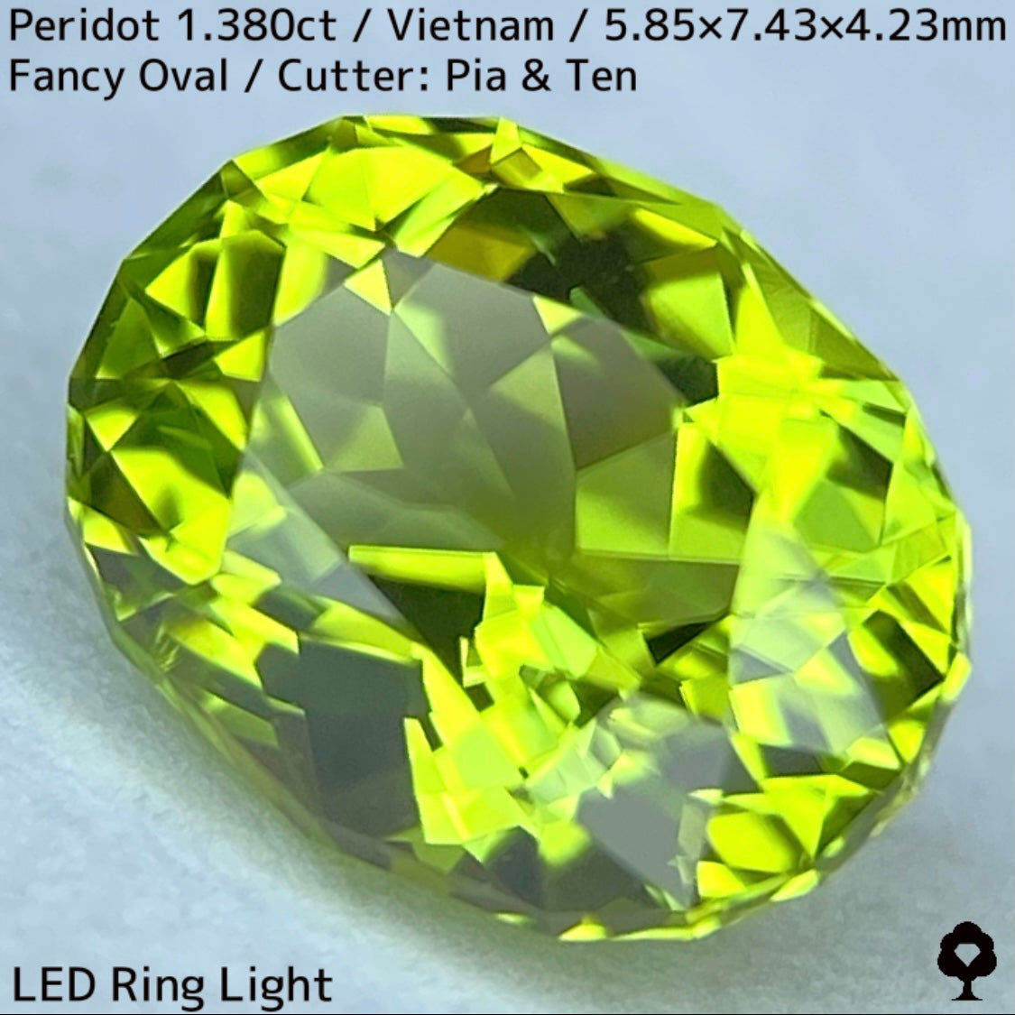 ベトナム産ペリドット1.380ct★発色の良いスカッとしたグリーンの美結晶は輝きに溢れる