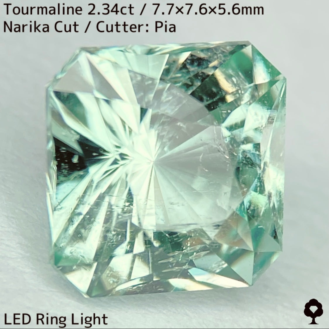 ライトミントグリーンとカラーレスのカクテルナリカーカット★トルマリン2.34ct