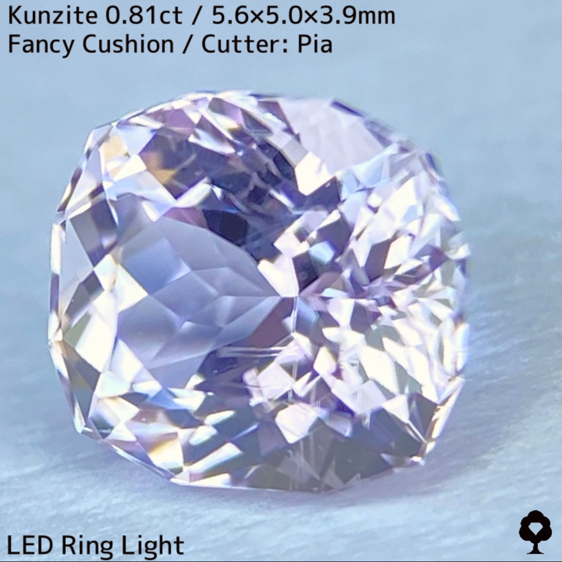 クンツァイト0.81ct★針インクルも愛おしい煌めき溢れるライトパープリッシュピンク