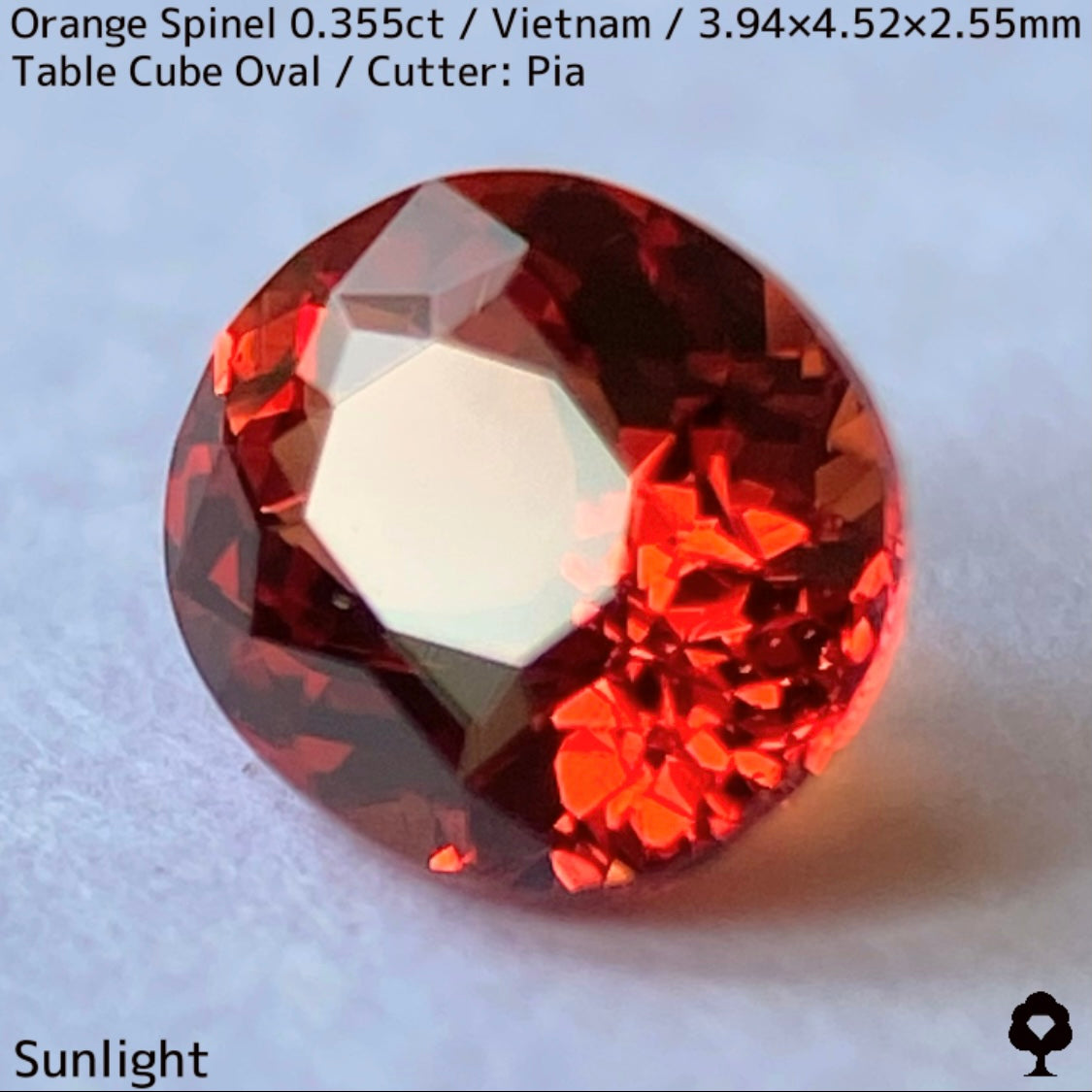 ベトナム産オレンジスピネル0.355ct★ハンパじゃない強烈なネオンオレンジの超美結晶一級品