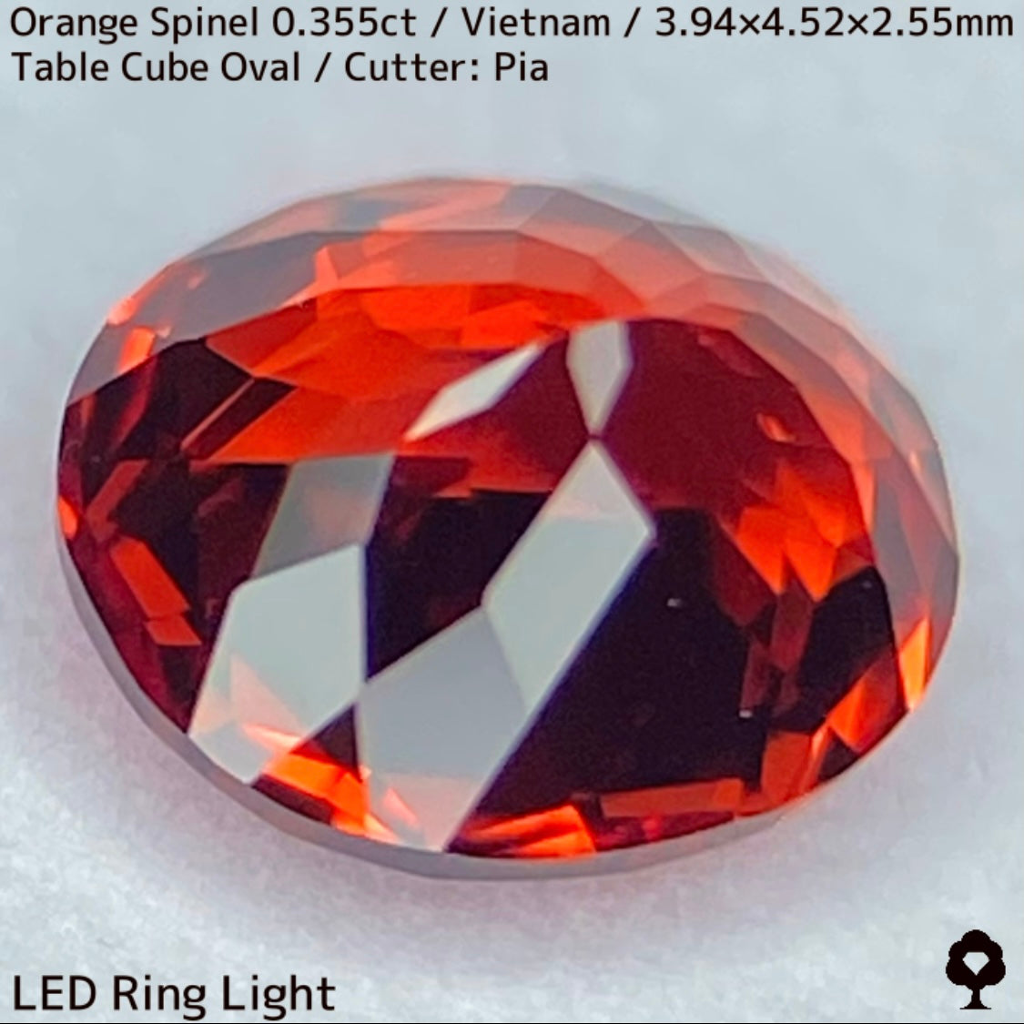 ベトナム産オレンジスピネル0.355ct★ハンパじゃない強烈なネオンオレンジの超美結晶一級品