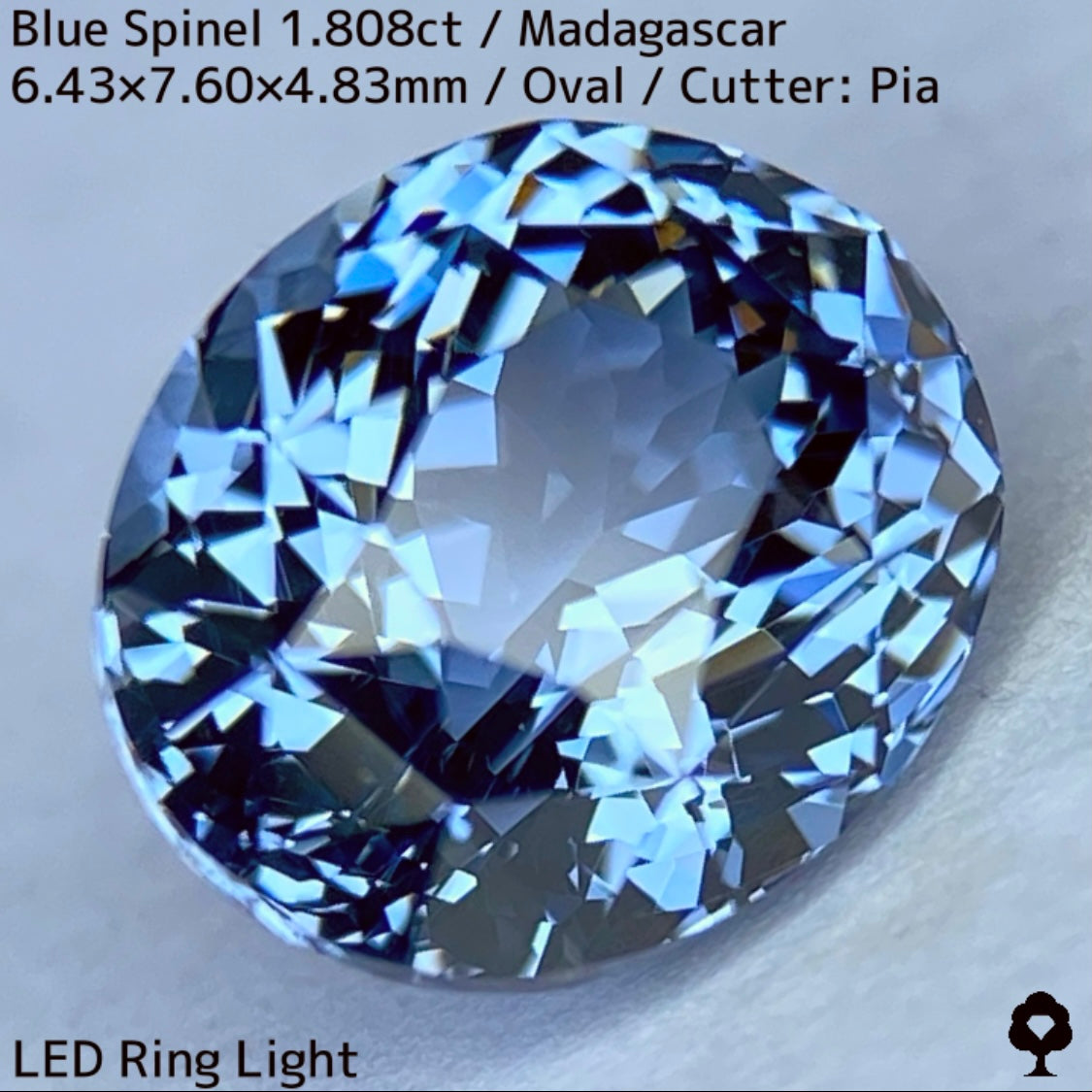ブルースピネル1.808ct★爽やかで奥行きのあるブルーの煌めき溢れる絶品美結晶マダガスカル産