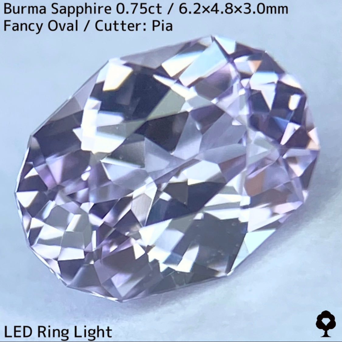 ビルマ産サファイア0.757ct★大変身を遂げたほのかなライラック感が可愛らしいほんのりシルキーなニアカラーレス