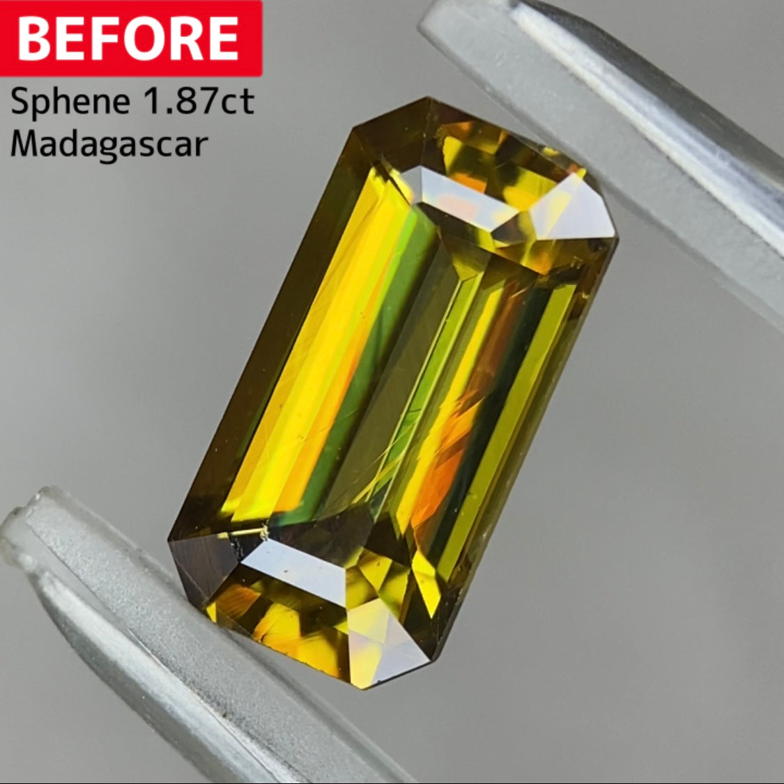 お客さま専用【超高品質BEFORE&AFTER】BEFOREスフェーン1.87ct★完成までプライス★5ZBご利用価格