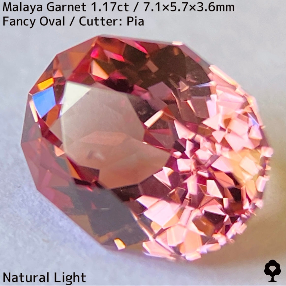 お客さま専用【GW特別企画★30%まほチケキャッシュバック】マラヤガーネット1.17ct★カラフルファイアー止まらないオレンジートロピカルピンク