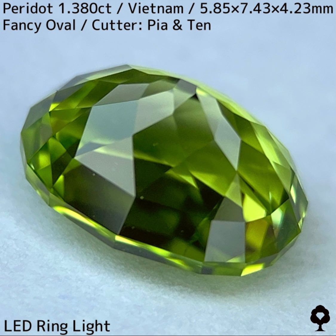 ベトナム産ペリドット1.380ct★発色の良いスカッとしたグリーンの美結晶は輝きに溢れる