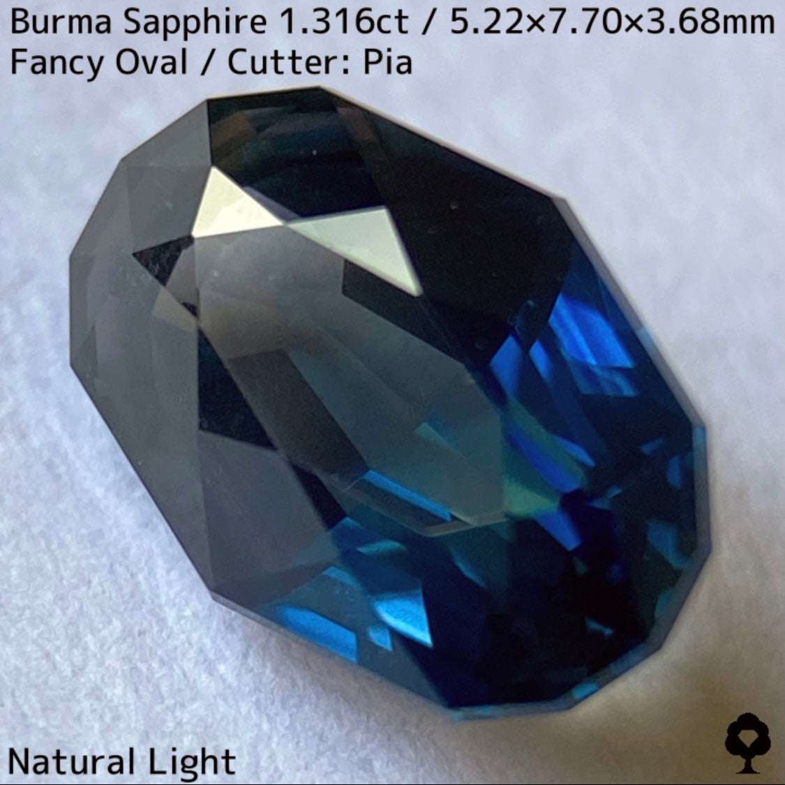 ビルマ産サファイア1.316ct★原石からつくった絶妙な色合いとシルキーさの色だまりが面白い逸品