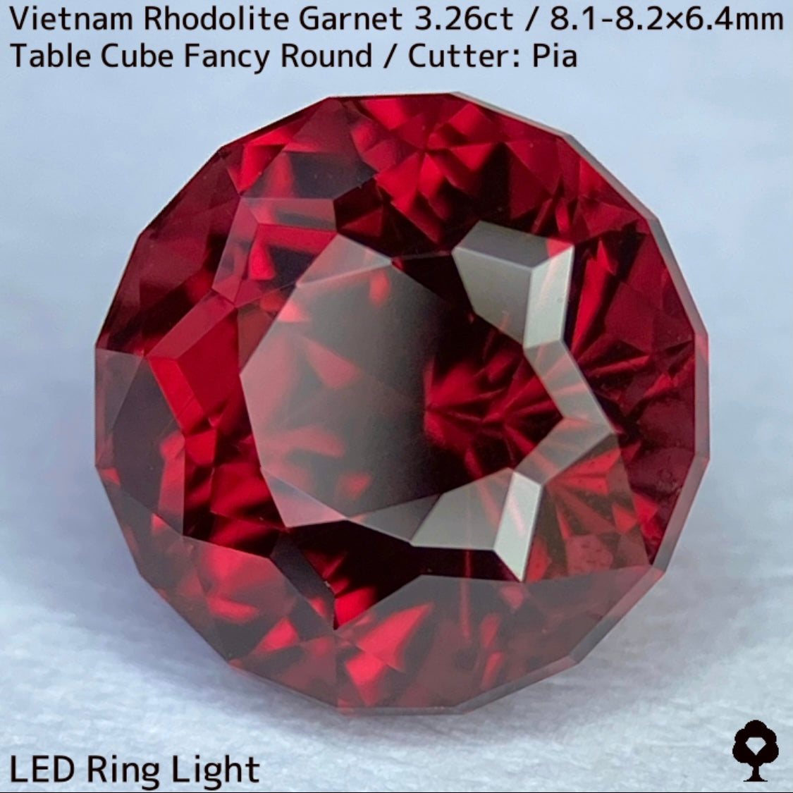 ベトナム産ロードライトガーネット3.26ct★ベトナム産らしくオレンジ含む深く鮮やかなカラーのまさに薔薇と言える一石