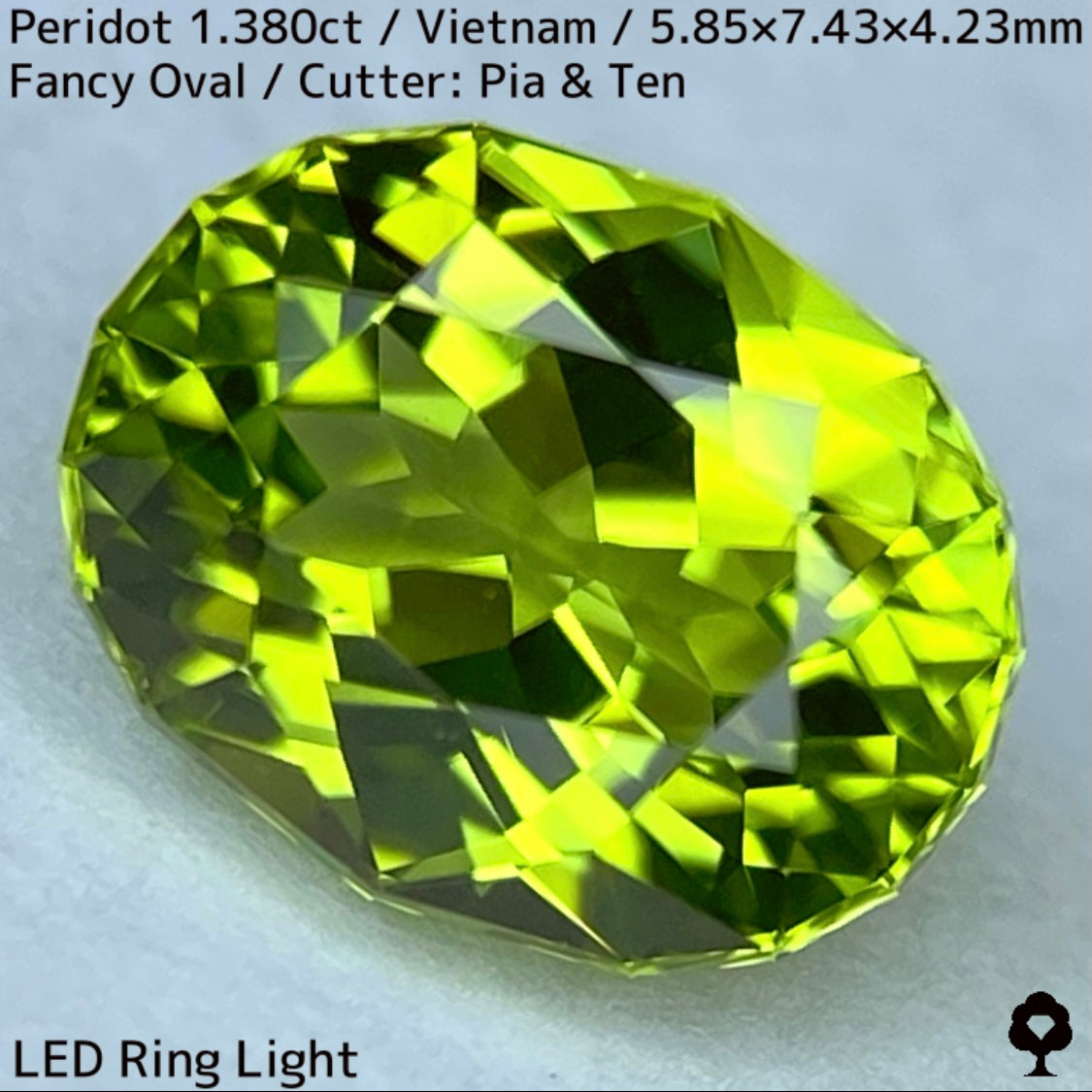 ベトナム産ペリドット1.380ct★発色の良いスカッとしたグリーンの美結晶は輝きに溢れる