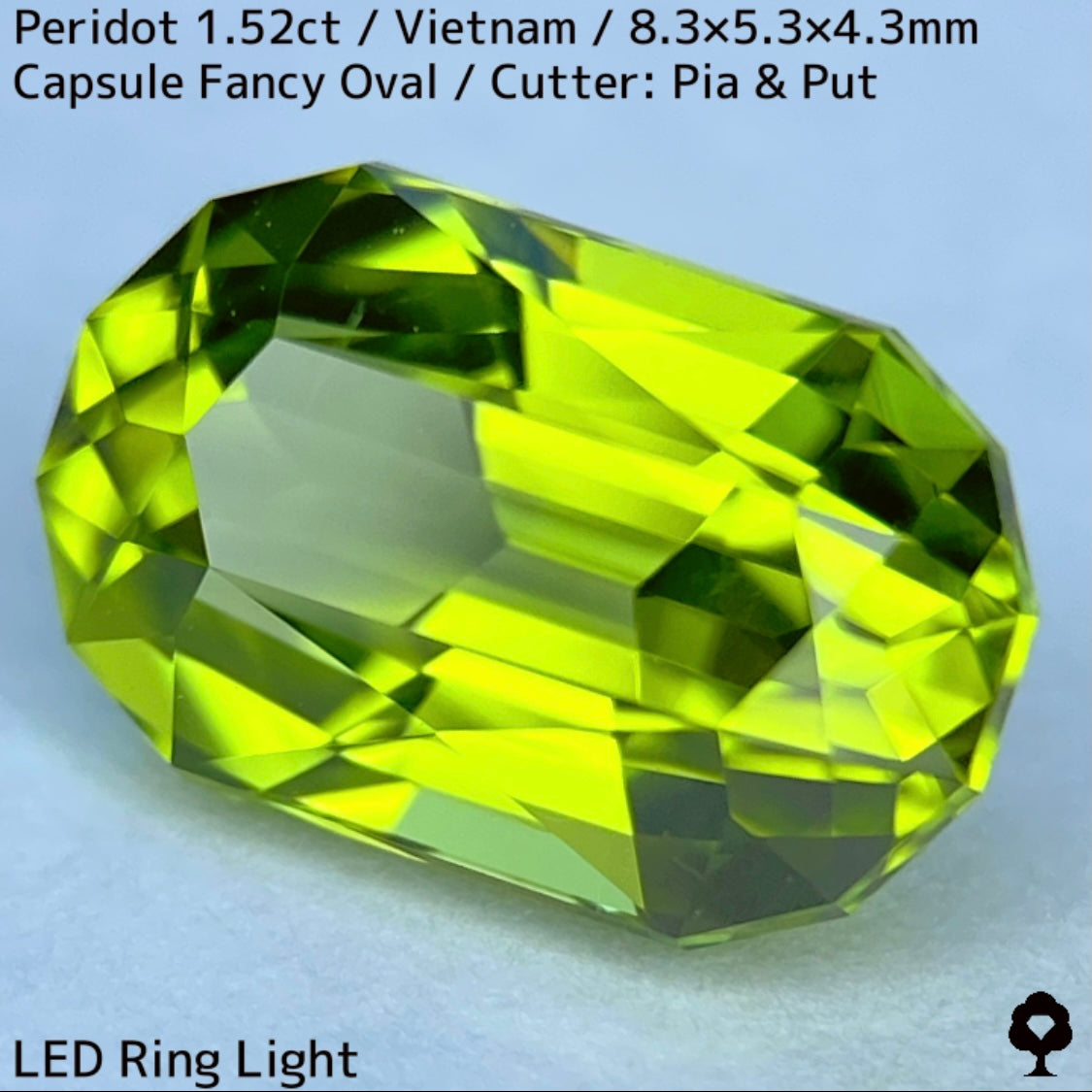 ベトナム産ペリドット1.52ct★スカッとした色合いで発色の良いカプセルステップ美結晶