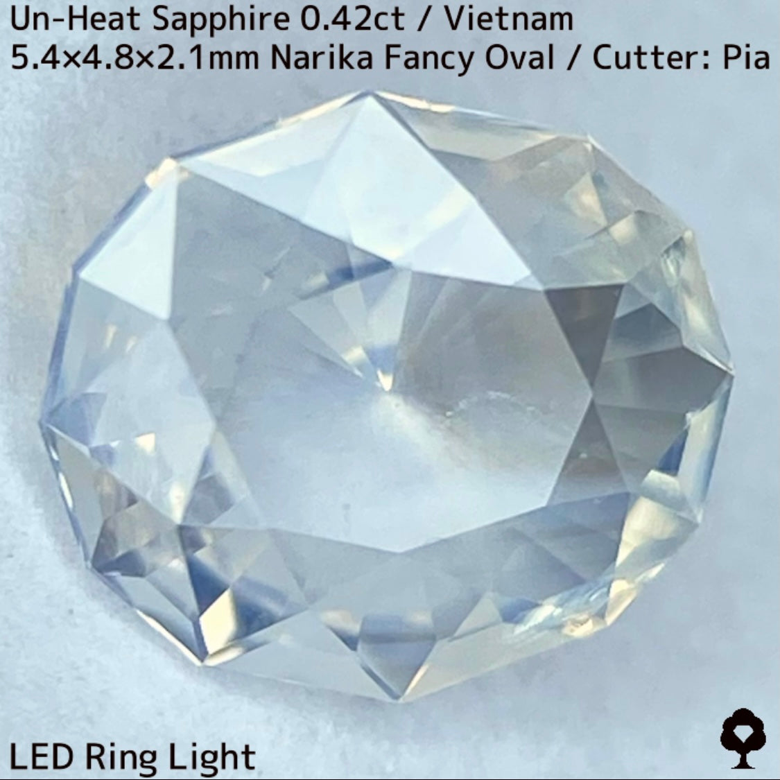 ベトナム産非加熱サファイア0.426ct★レモンゴールドの煌めきが美しい幻想的なシルキーホワイト