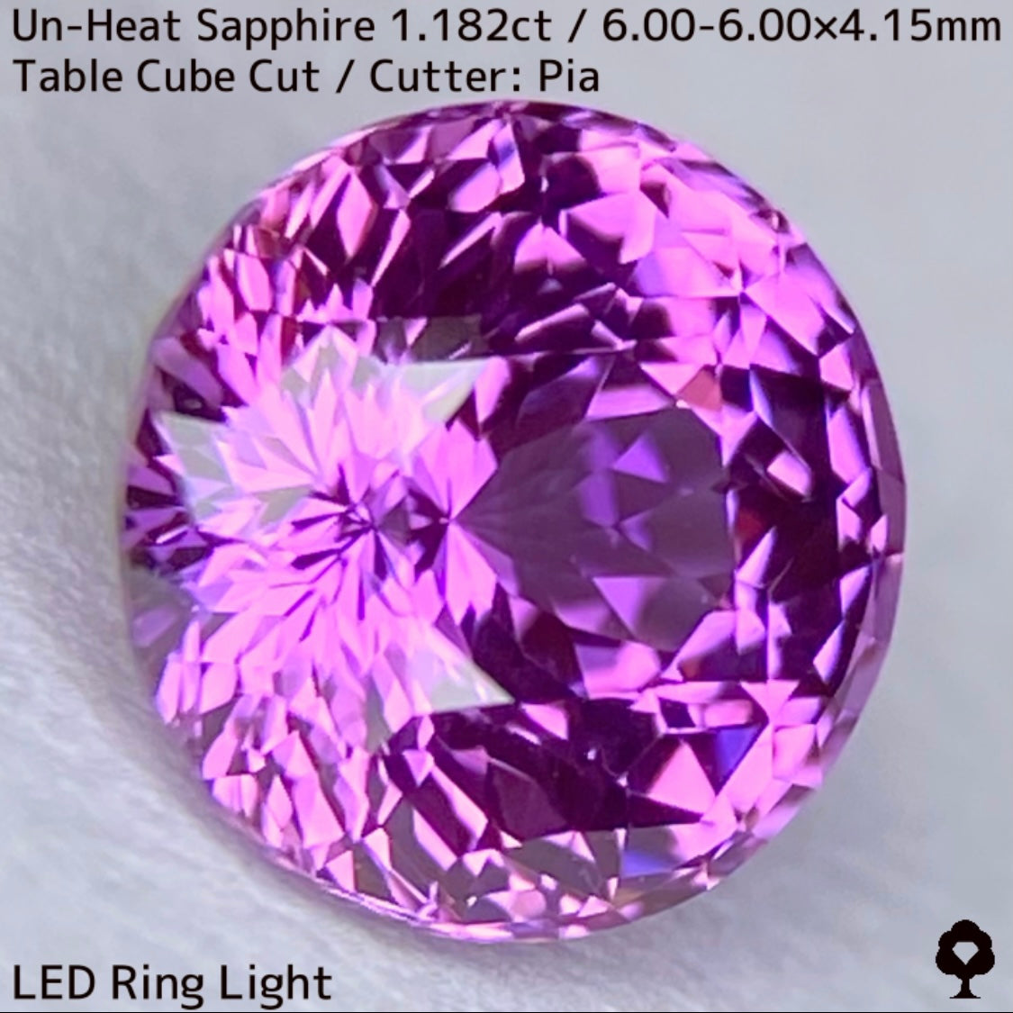 スリランカ産非加熱サファイア1.182ct★パープルとピンクが燃えさかる満開のフラワーカット
