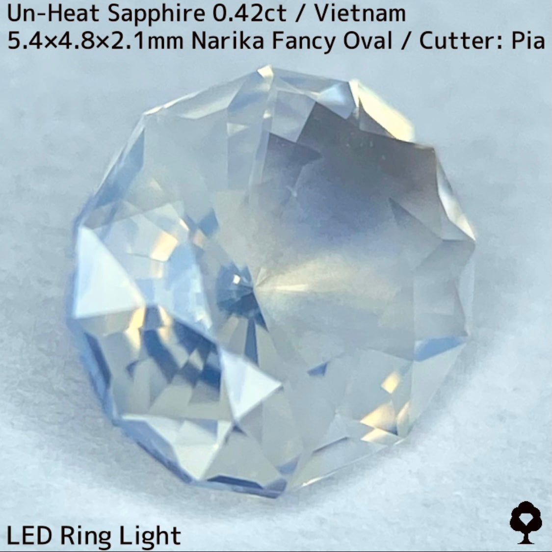 ベトナム産非加熱サファイア0.426ct★レモンゴールドの煌めきが美しい幻想的なシルキーホワイト