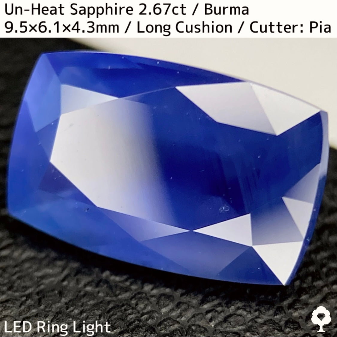 ビルマ産非加熱サファイア2.675ct★シルクの層がたっぷりと入った非加熱ならではの面白さと美しさを持った一石