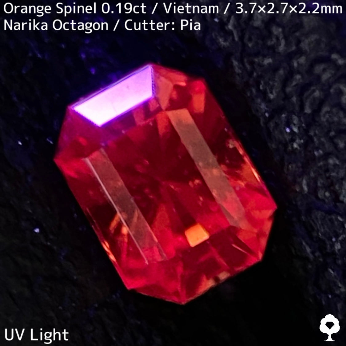 ベトナム産オレンジスピネル0.19ct★ネオンオレンジ美しいナリカーの鋭い煌めきのバブリー結晶