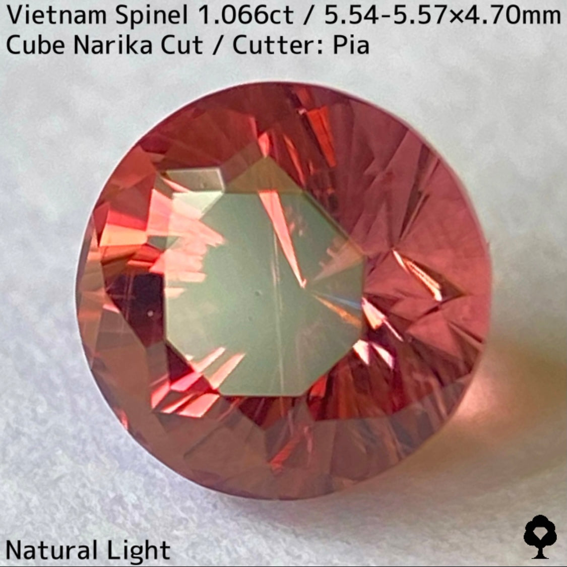 ベトナム産スピネル1.066ct★原石からつくりあげた厚みのあるプロボーションから8本の鋭い煌きはなつ大人の美色