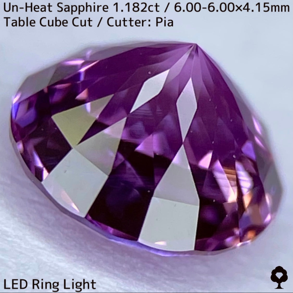 スリランカ産非加熱サファイア1.182ct★パープルとピンクが燃えさかる満開のフラワーカット