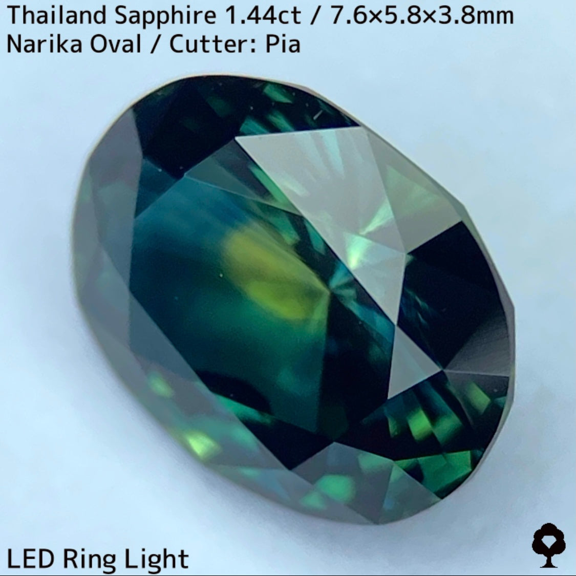 タイ産サファイア1.449ct★孔雀のようなカラーリングから鮮やかなグリニッシュブルー煌めき放つ自信作
