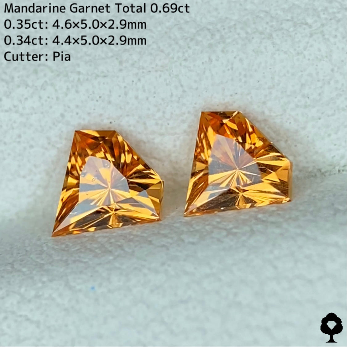 【お客さま専用】マンダリンガーネット0.35ct/0.34ct 計0.69ct★阪神タイガース優勝プライス★