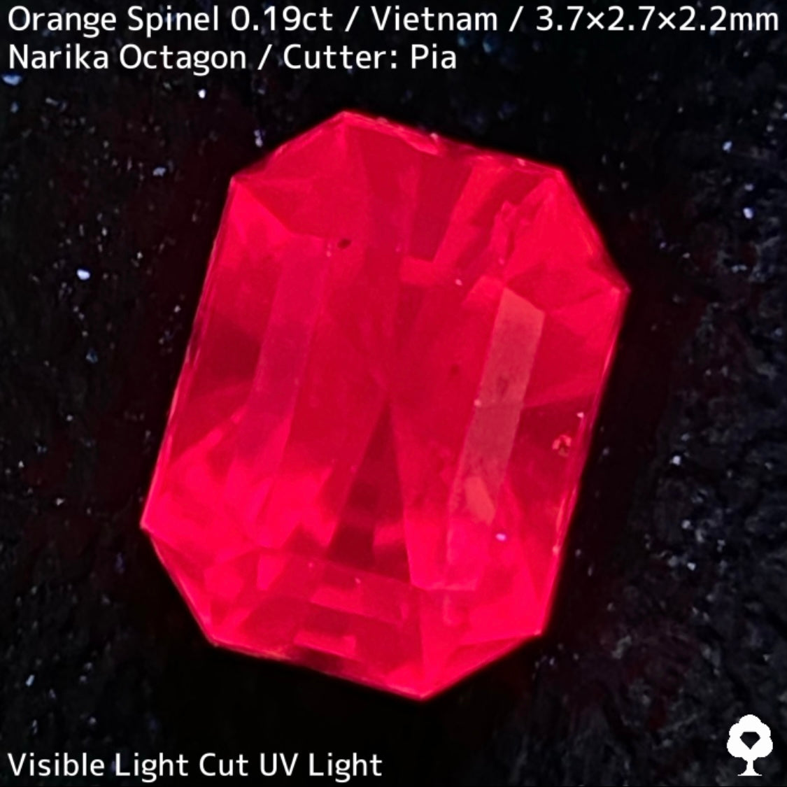 ベトナム産オレンジスピネル0.19ct★ネオンオレンジ美しいナリカーの鋭い煌めきのバブリー結晶