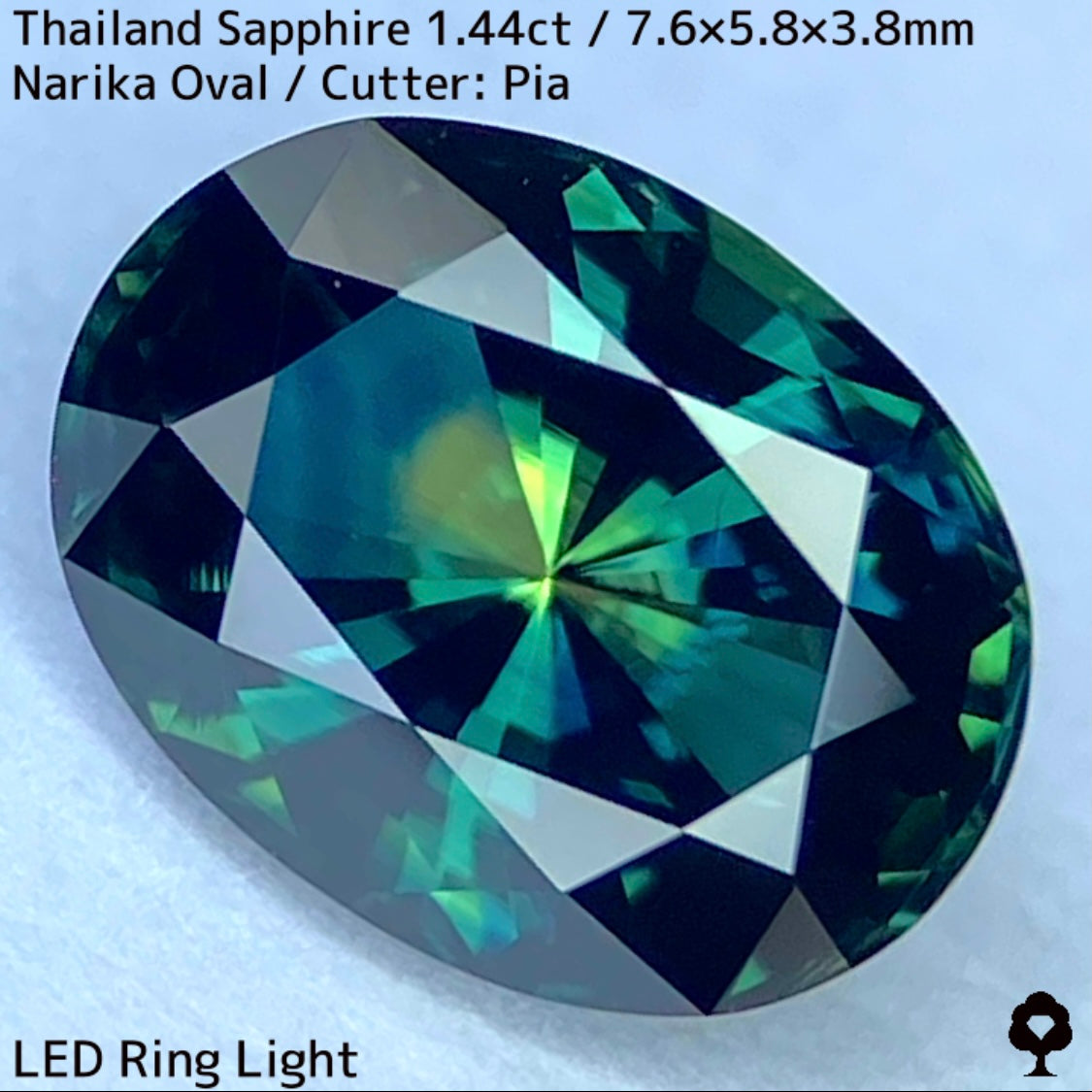 タイ産サファイア1.449ct★孔雀のようなカラーリングから鮮やかなグリニッシュブルー煌めき放つ自信作