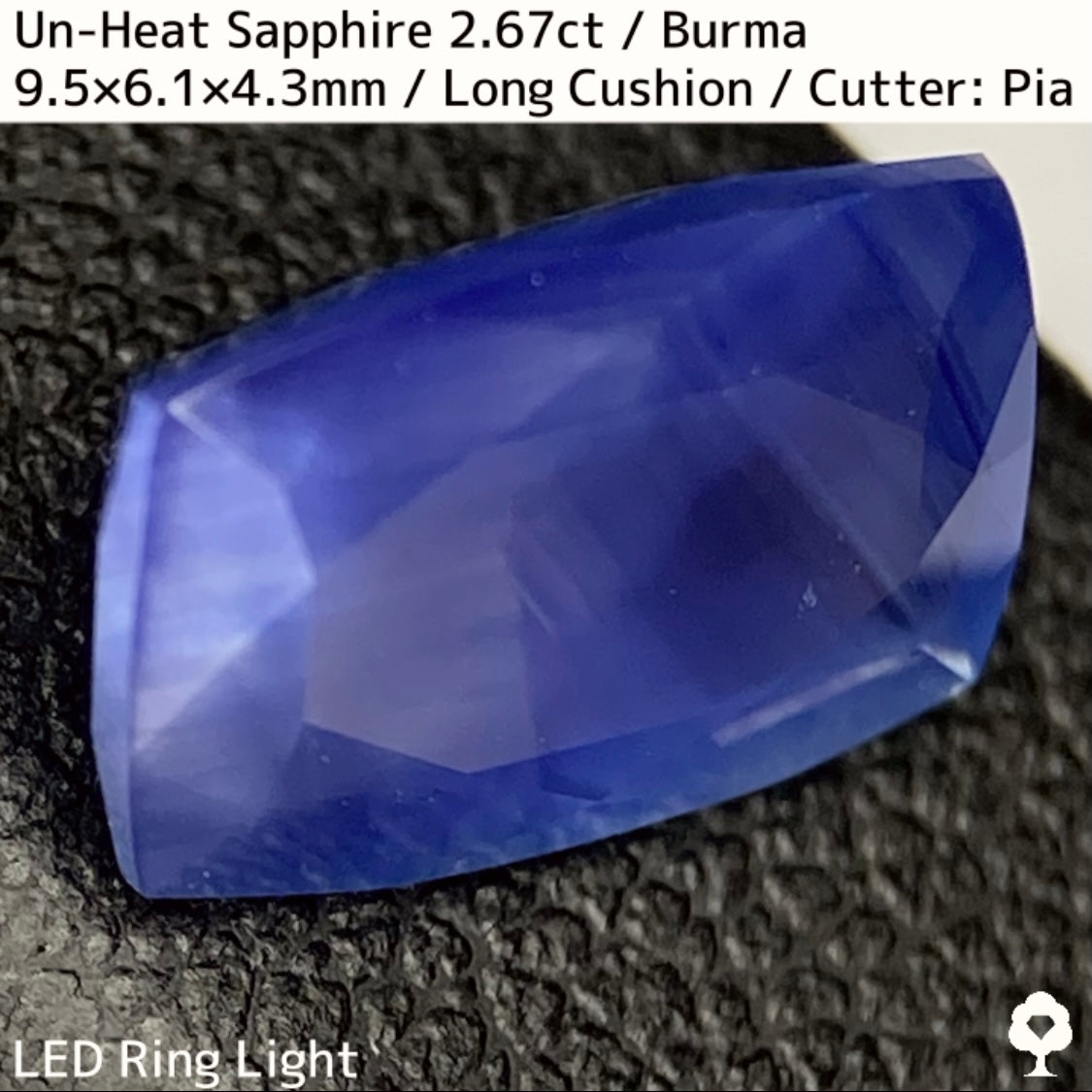 ビルマ産非加熱サファイア2.675ct★シルクの層がたっぷりと入った非加熱ならではの面白さと美しさを持った一石