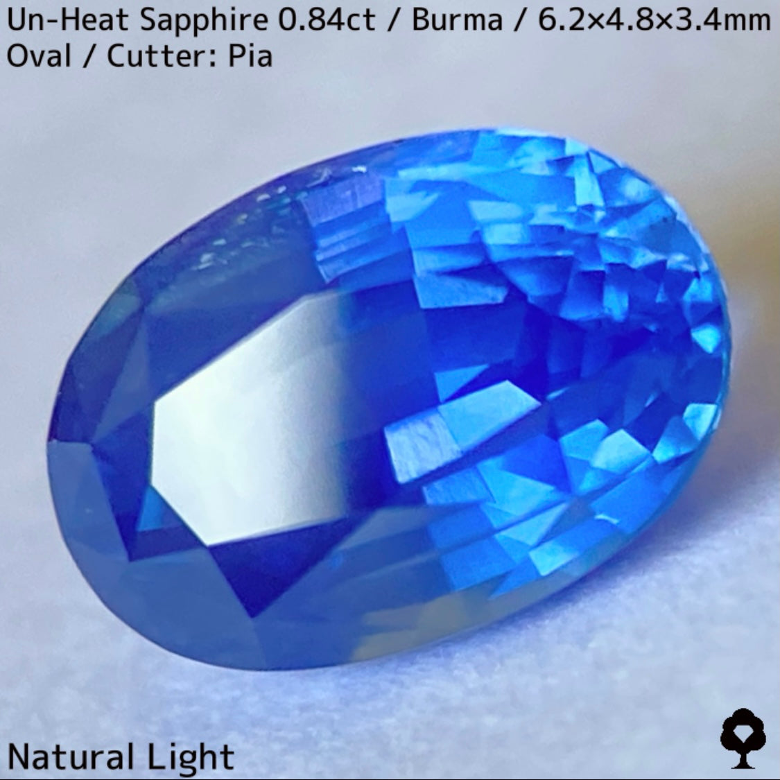 ビルマ産非加熱サファイア0.845ct★シルキーで爽やかな発色の良い希少ビルマ産コーンフラワー系ブルー