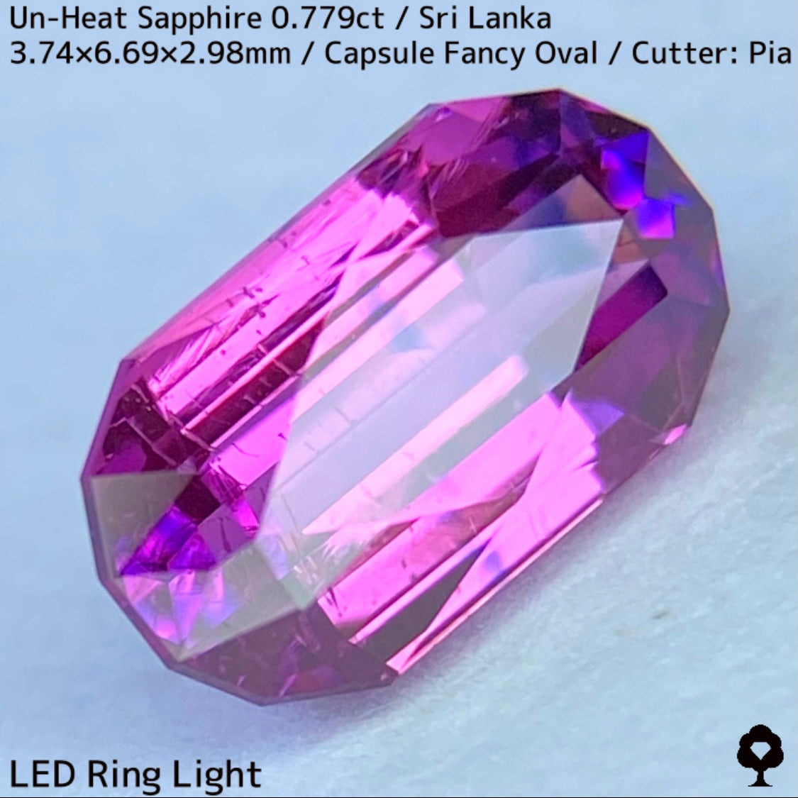 スリランカ産非加熱サファイア0.779ct★わずかなブルーの色だまりが良い仕事する両脇の色だまりたまらない一石