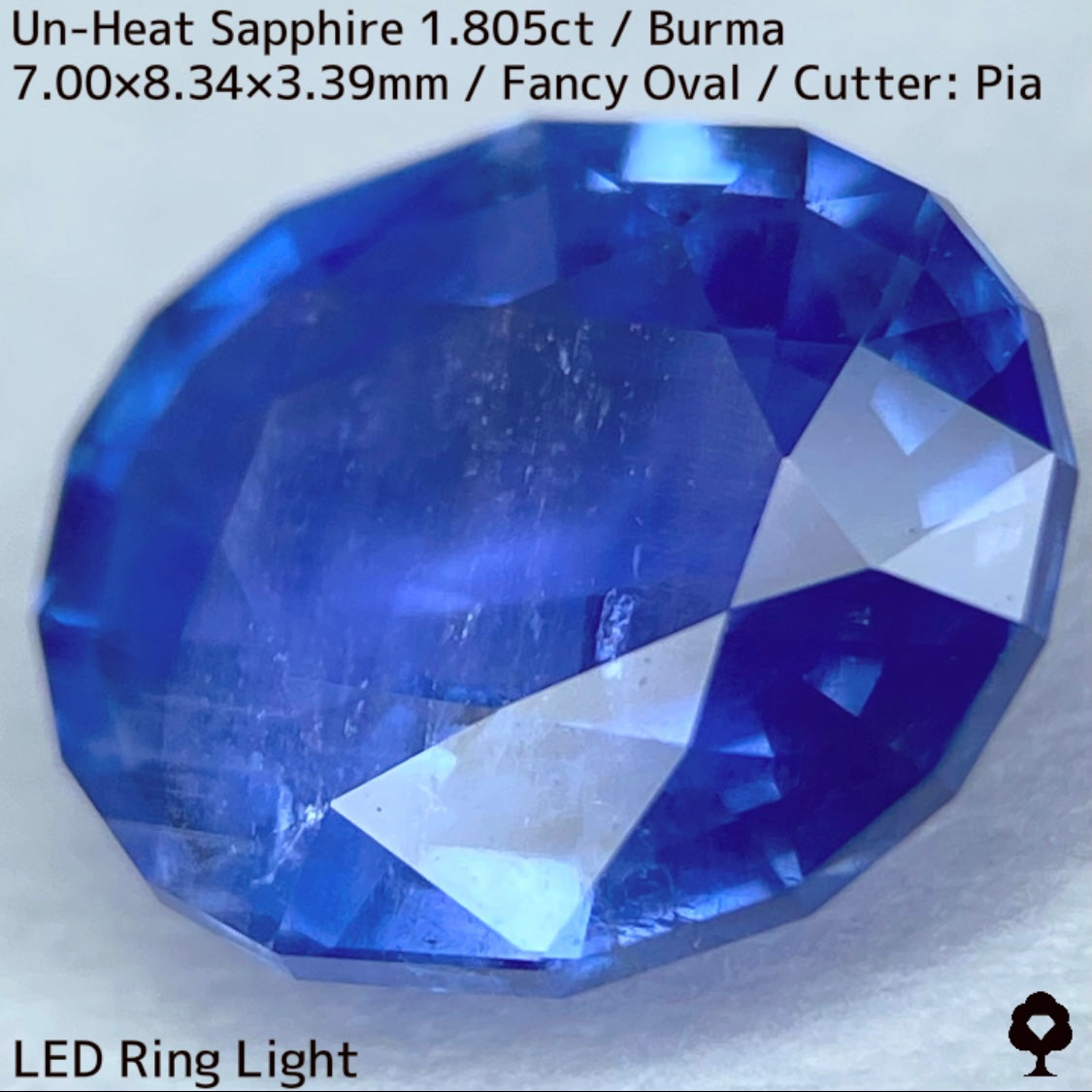 ビルマ産非加熱サファイア1.805ct★シルクとカラーバンド流れるシルキーブルー美しい逸品