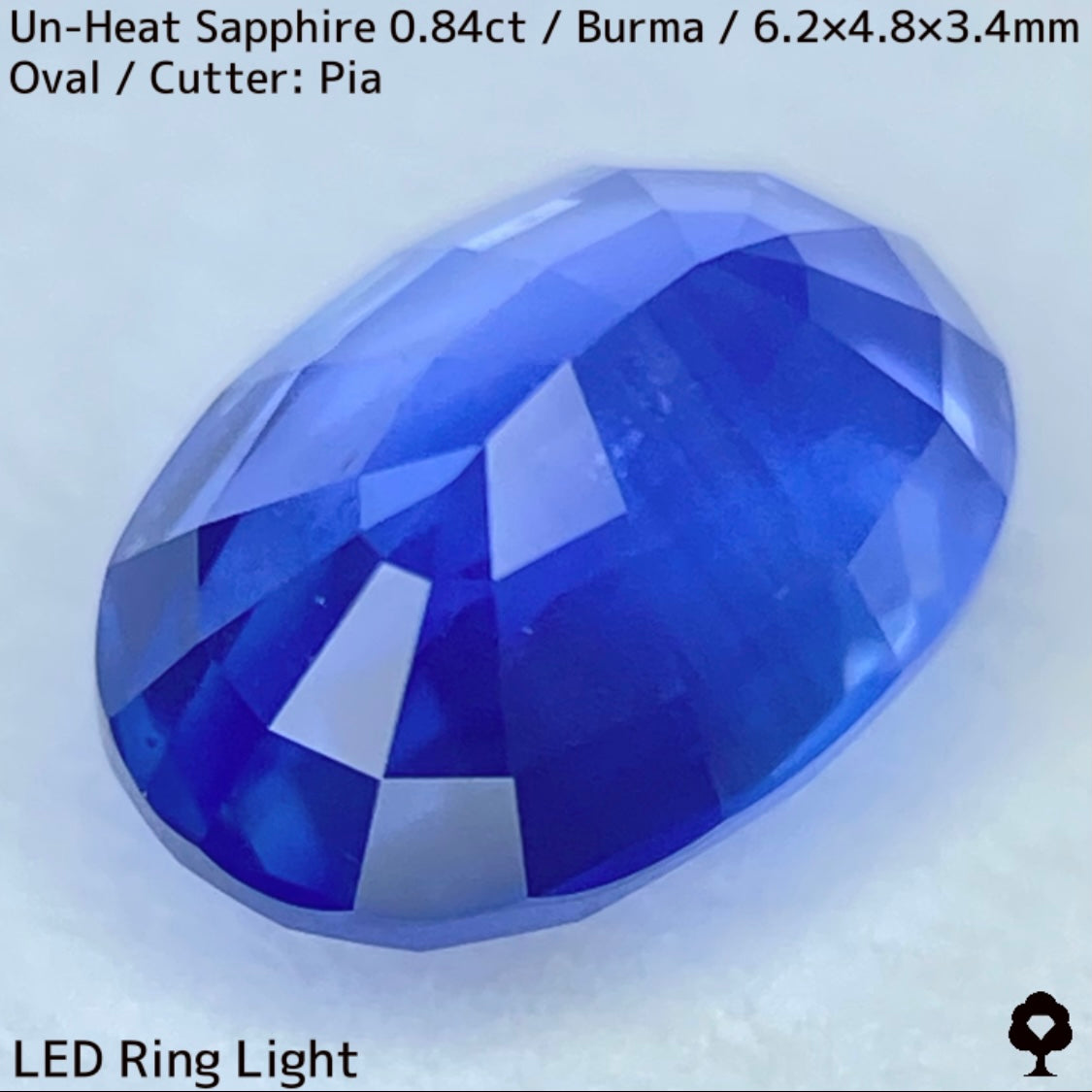 ビルマ産非加熱サファイア0.845ct★シルキーで爽やかな発色の良い希少ビルマ産コーンフラワー系ブルー