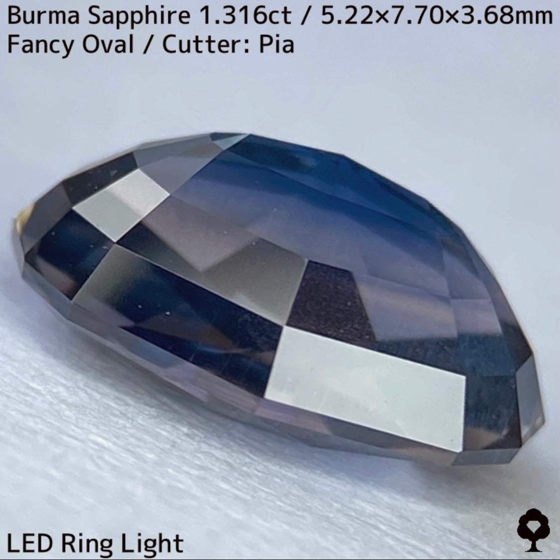 ビルマ産サファイア1.316ct★原石からつくった絶妙な色合いとシルキーさの色だまりが面白い逸品