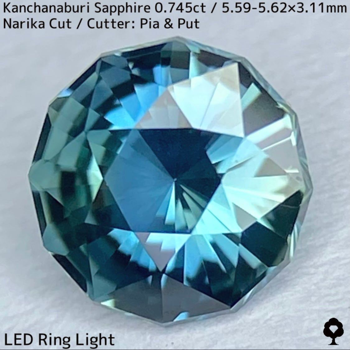 カンチャナブリー産サファイア0.745ct★カンチャらしいグリニッシュさのあるパーティブルー
