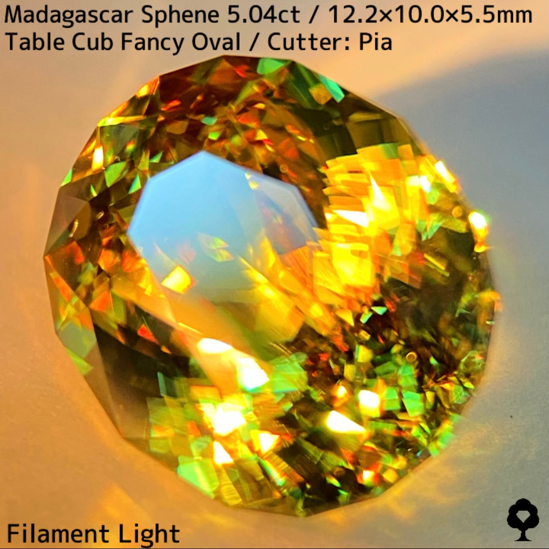 マダガスカル産スフェーン 5.041ct★イエローイッシュグリーンの爽やかで華やかなファイアー溢れる美結晶
