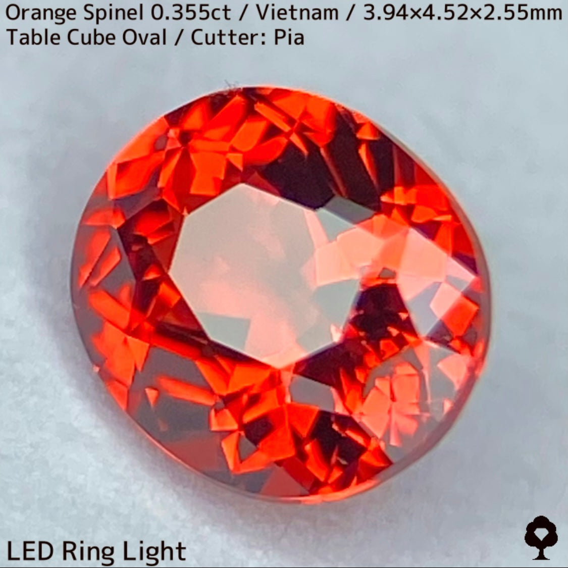 ベトナム産オレンジスピネル0.355ct★ハンパじゃない強烈なネオンオレンジの超美結晶一級品