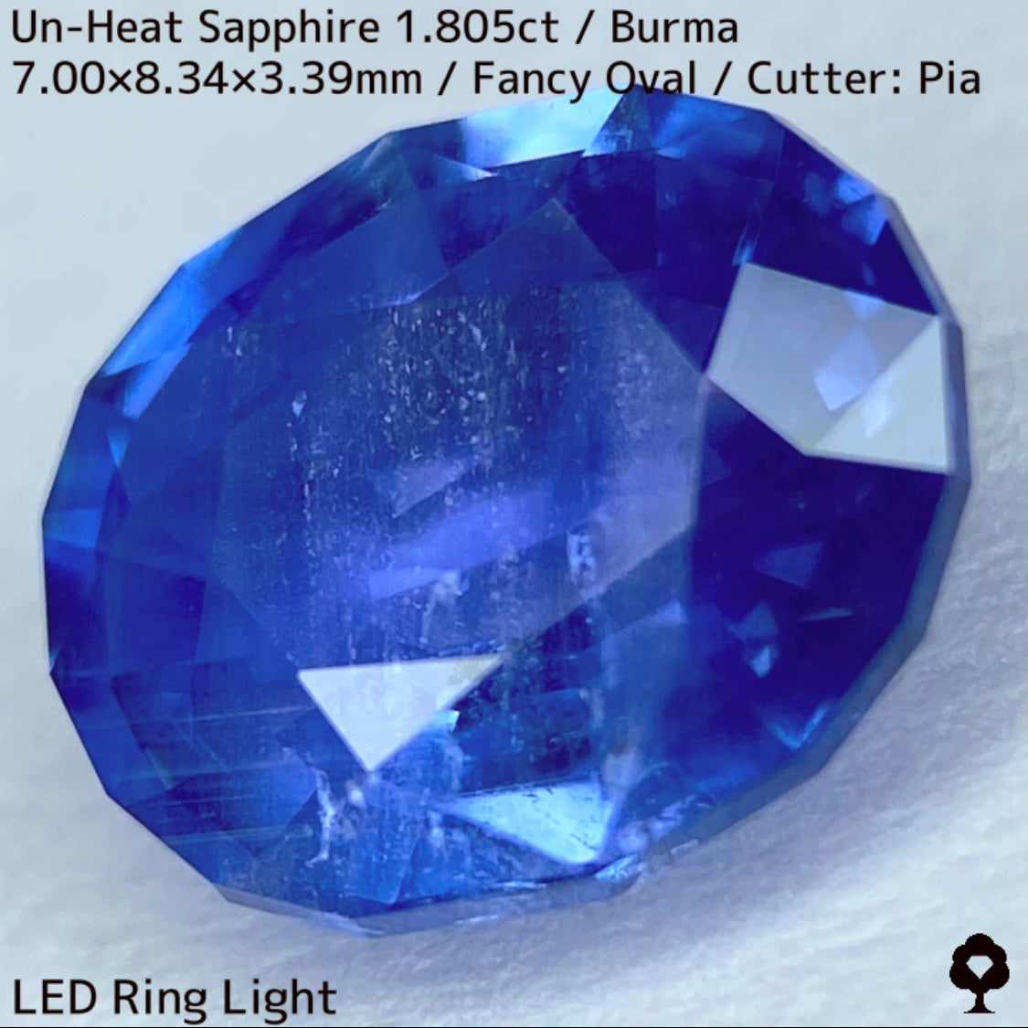 ビルマ産非加熱サファイア1.805ct★シルクとカラーバンド流れるシルキーブルー美しい逸品