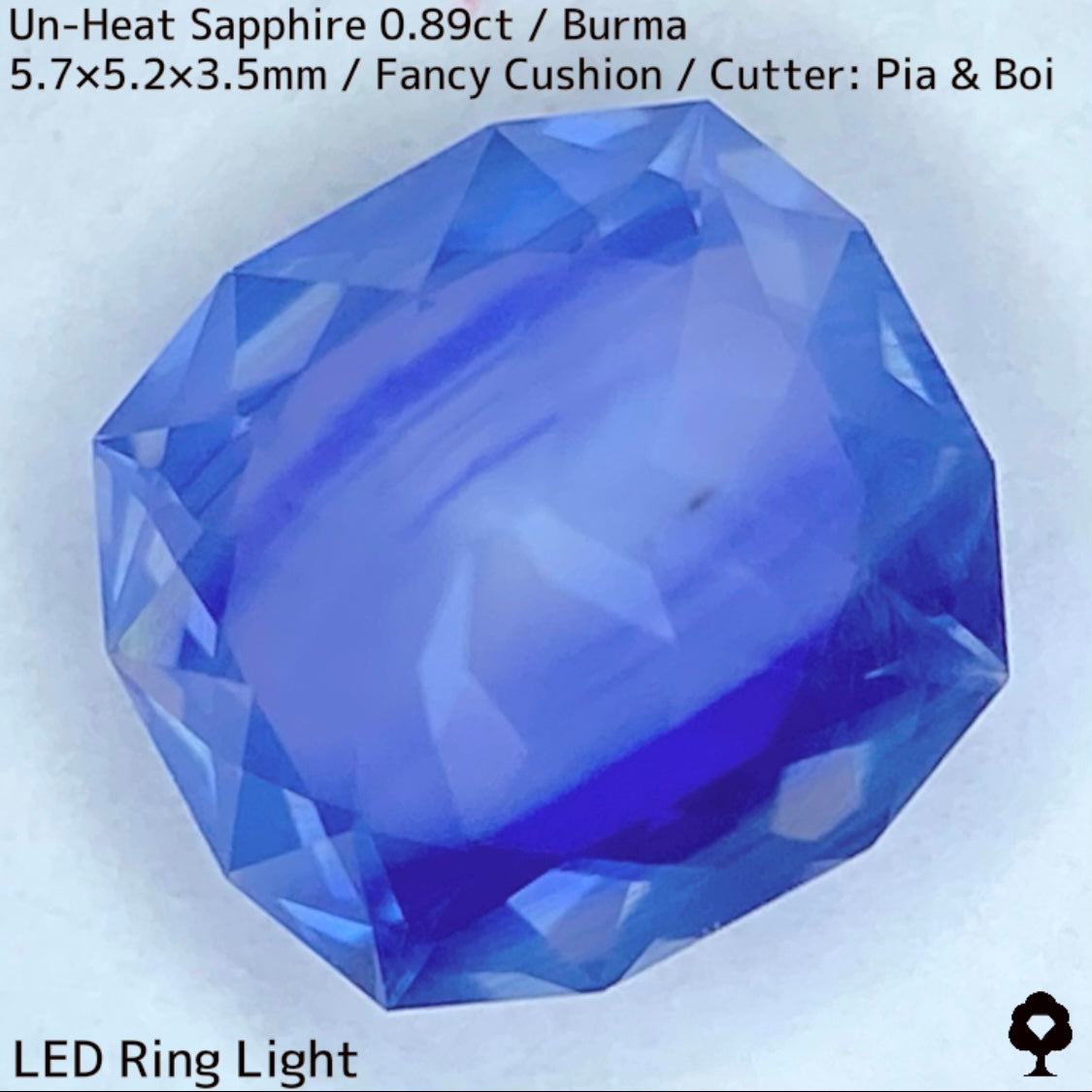 ビルマ産非加熱サファイア0.89ct★流れるシルクインクルと色だまりとピンクオレンジの煌めき美しい