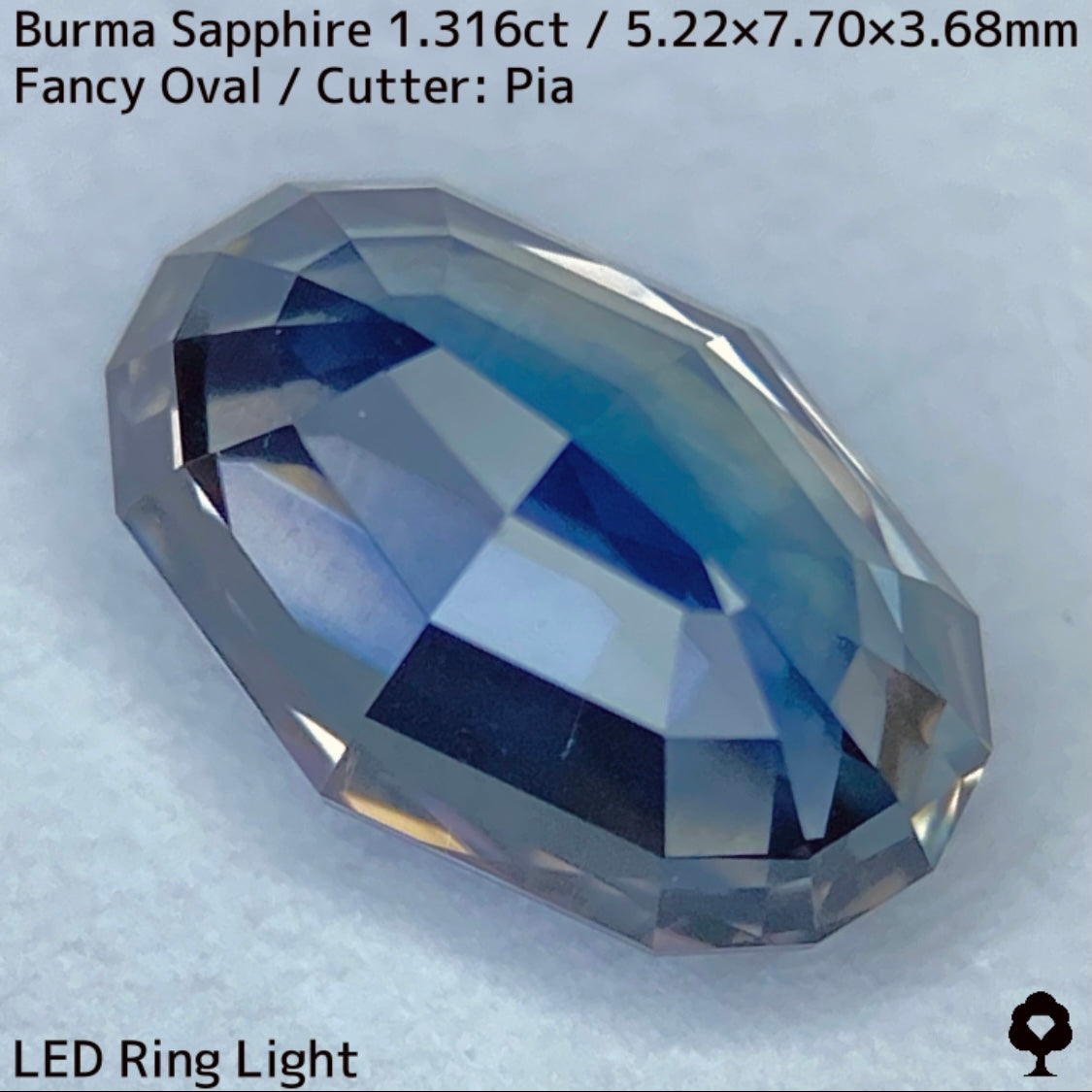 ビルマ産サファイア1.316ct★原石からつくった絶妙な色合いとシルキーさの色だまりが面白い逸品