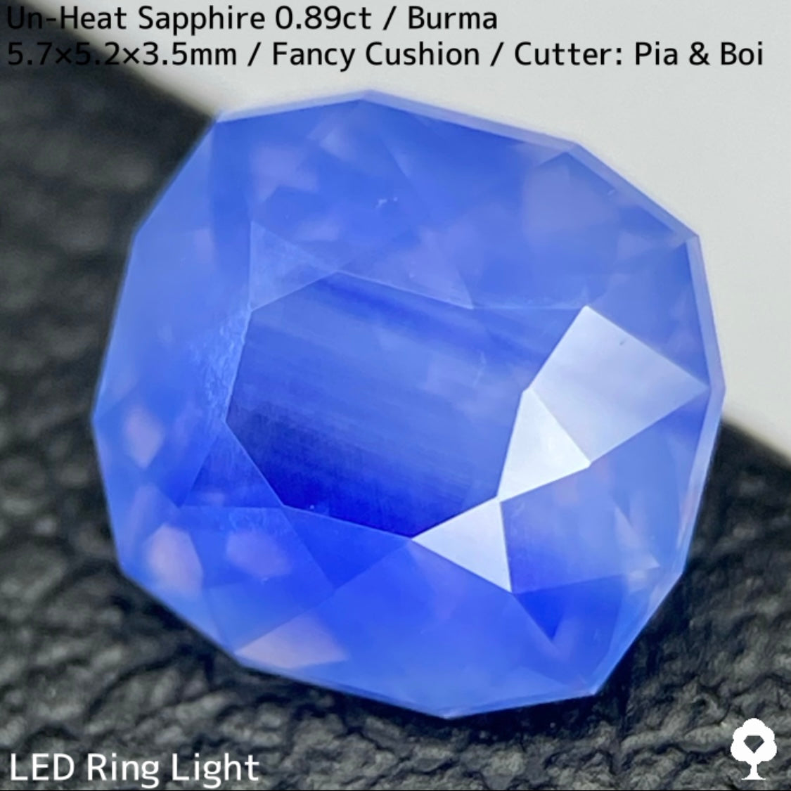 ビルマ産非加熱サファイア0.89ct★流れるシルクインクルと色だまりとピンクオレンジの煌めき美しい
