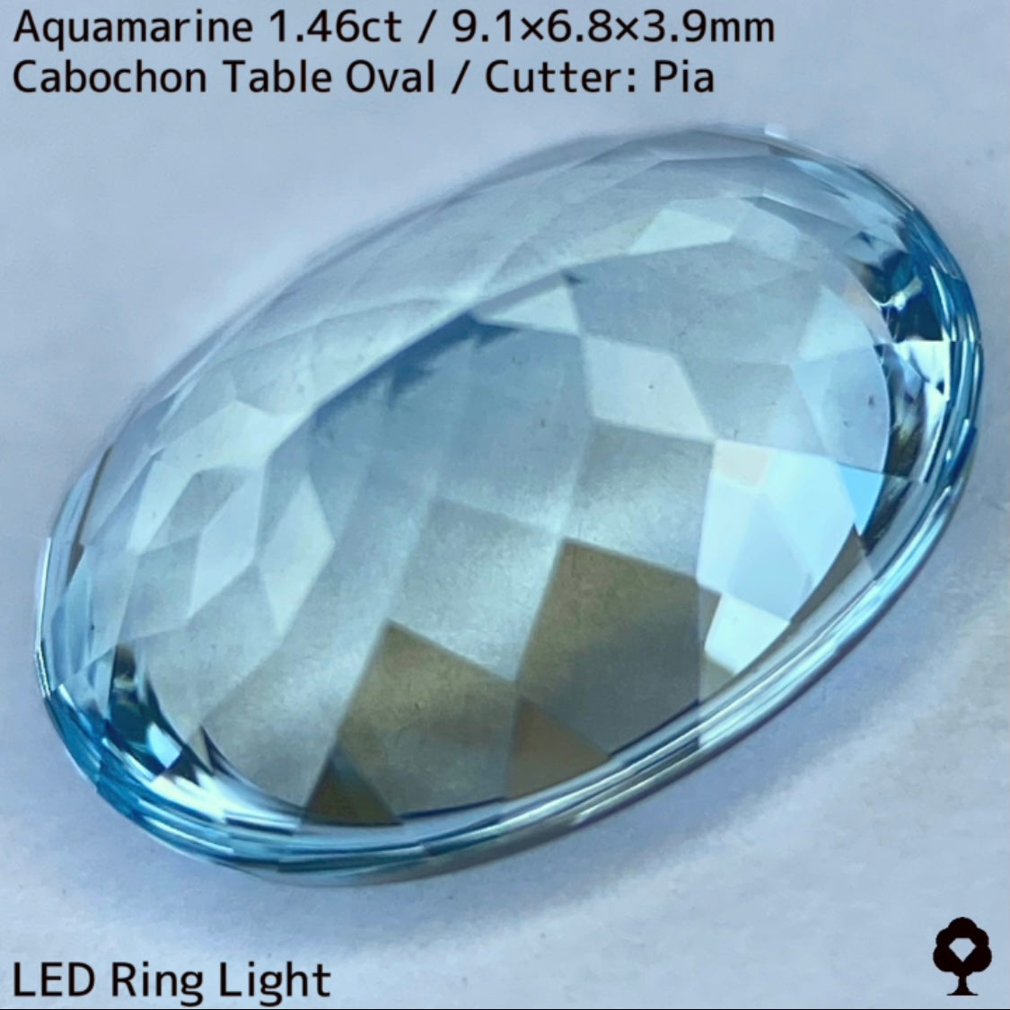 【3月誕生石プライス】アクアマリン1.47ct★マリンブルーの瑞々しい煌めきと相性抜群のバフトップテーブル