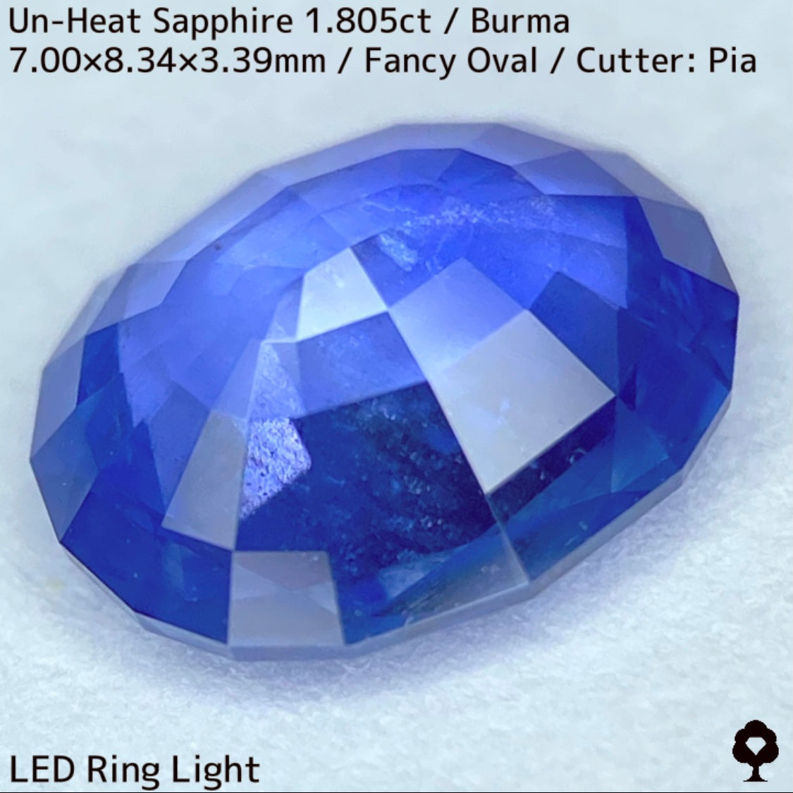 ビルマ産非加熱サファイア1.805ct★シルクとカラーバンド流れるシルキーブルー美しい逸品