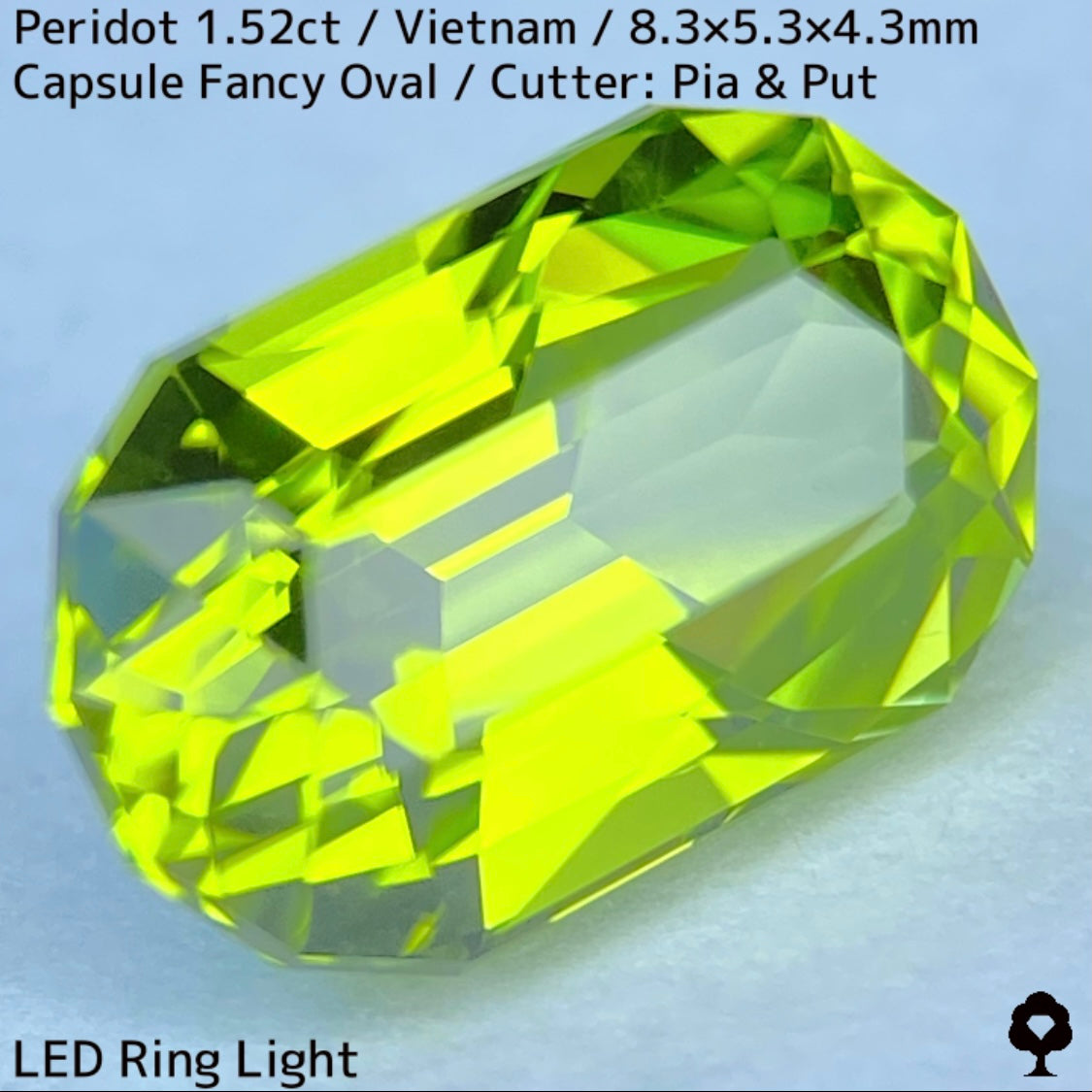 ベトナム産ペリドット1.52ct★スカッとした色合いで発色の良いカプセルステップ美結晶