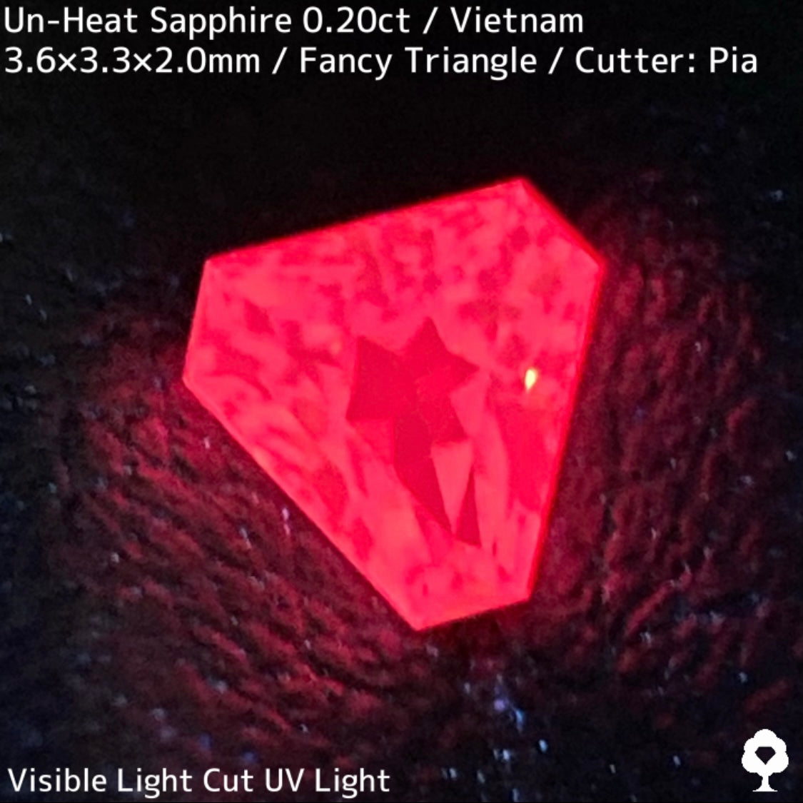 【ご当選者さま専用】ベトナム産非加熱サファイア0.204ct★デルタ形シェイプのシルキーピンクに詰まった煌めきのお花畑