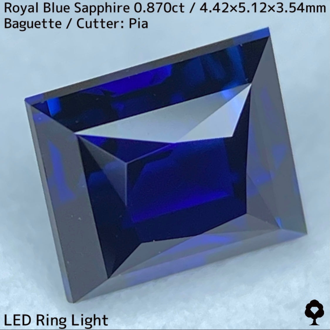 エチオピア産ロイヤルブルーサファイア0.870ct★シンプルなカットから湧き上がる鮮やかなロイヤルブルー★原石1.79ct付き