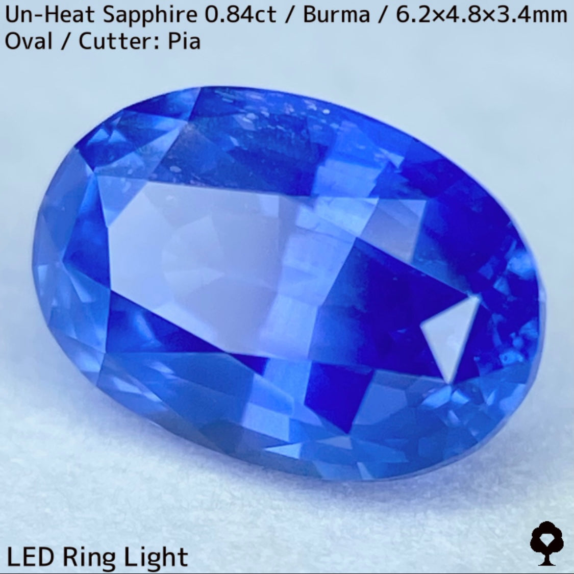 ビルマ産非加熱サファイア0.845ct★シルキーで爽やかな発色の良い希少ビルマ産コーンフラワー系ブルー